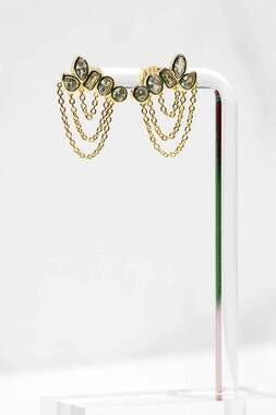 NEW NATIVE GEM women's athena chain earrings in gold